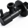 Royal Apex Angle Stop Valve 1/2 Inch x 1/2 Inch Matte Black Shut Off Water Control Single Handle Shower Triangle for Bathroom Toilet Bidet