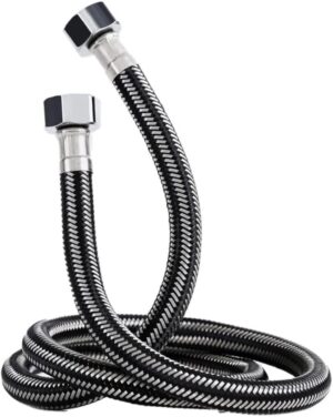 Buy Rubik 1.5 Meter Stainless Steel Braided Hose Hot Cold Water Flexible Plumbing Pipe 1/2inch for Bathroom Kitchen Sink Water Inlet Hoses Suitable for Toilet Taps Water Heaters online in UAE