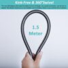 Rubik 1.5 Meter Stainless Steel Braided Hose Hot Cold Water Flexible Plumbing Pipe 1/2inch for Bathroom Kitchen Sink Water Inlet Hoses Suitable for Toilet Taps Water Heaters View 10