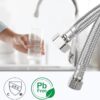Shunle 2 pcs Flexible Braided Hose Pipe, F1/2" Stainless Steel Hot & Cold Connector Plumbing Water Pipe, For Water Heater Toilet Seat Kitchen Bathroom Washbasin (40cm) View 5