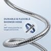 Coralblue - 1.5m Extra Long Shower Hose 360° Anti-twist Double Braided Leak Proof 304 Stainless Steel Shower Hose Anti-erosion Design with 1/2" Brass Spin Inner Core 1.5m Length View 2