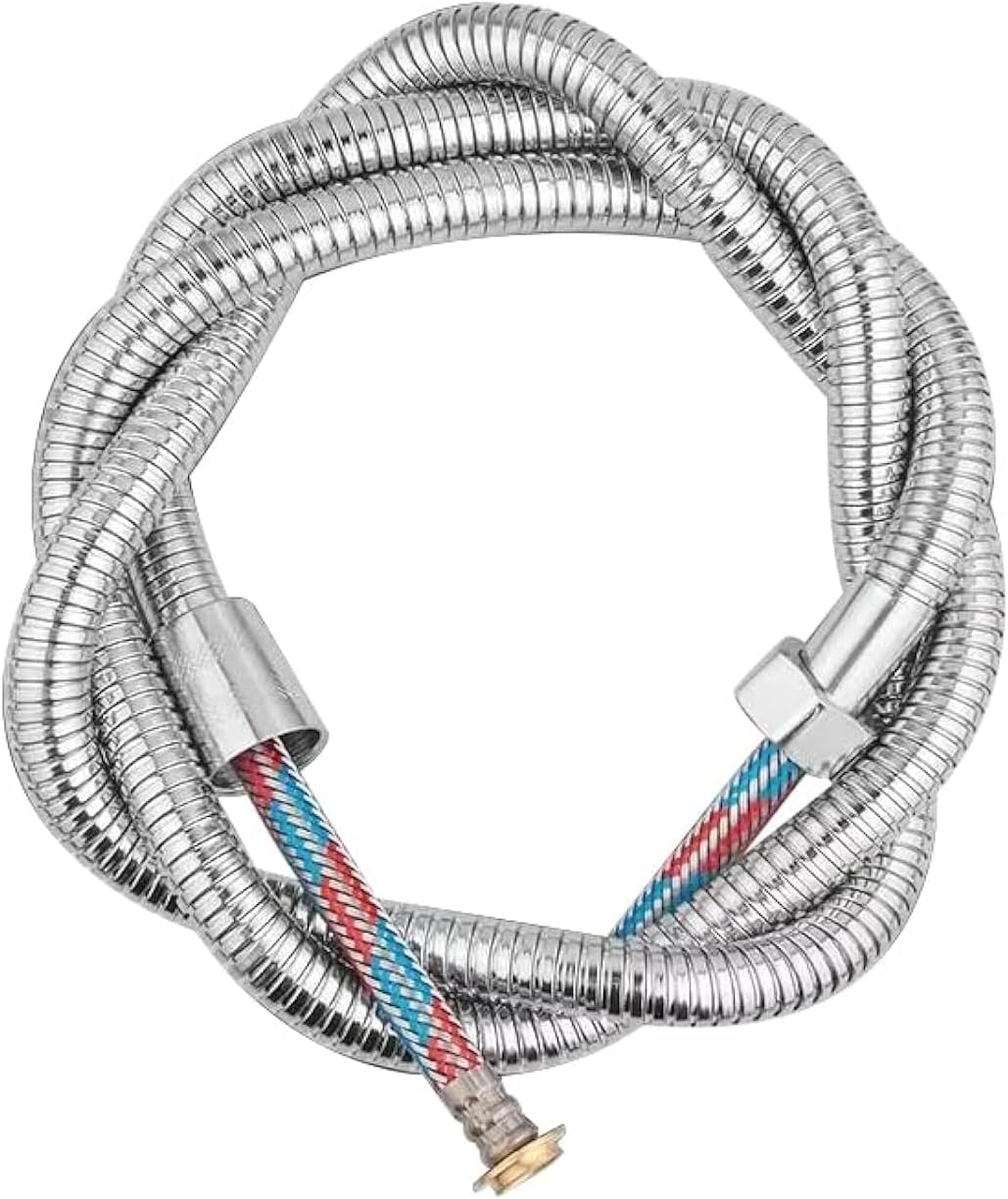 Coralblue - 1.5m Extra Long Shower Hose 360° Anti-twist Double Braided Leak Proof 304 Stainless Steel Shower Hose Anti-erosion Design with 1/2" Brass Spin Inner Core 1.5m Length UAE