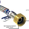 Royal Apex 2 Pcs Stainless Steel Flexible Hose Pipe | SS Mesh Braided with 1/2 to 1/2 Inch Brass Female Threaded Nut | Water Heater Hose 120,90,60,45,30cm (60cm (1/2" to 1/2")) View 8