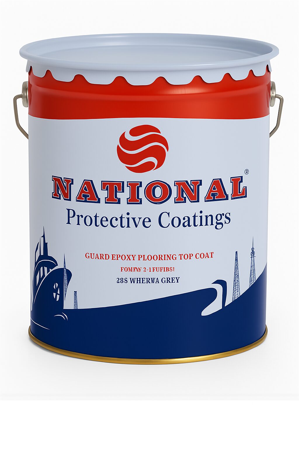 National Guard Epoxy Flooring Topcoat RAL7001 18L UAE
