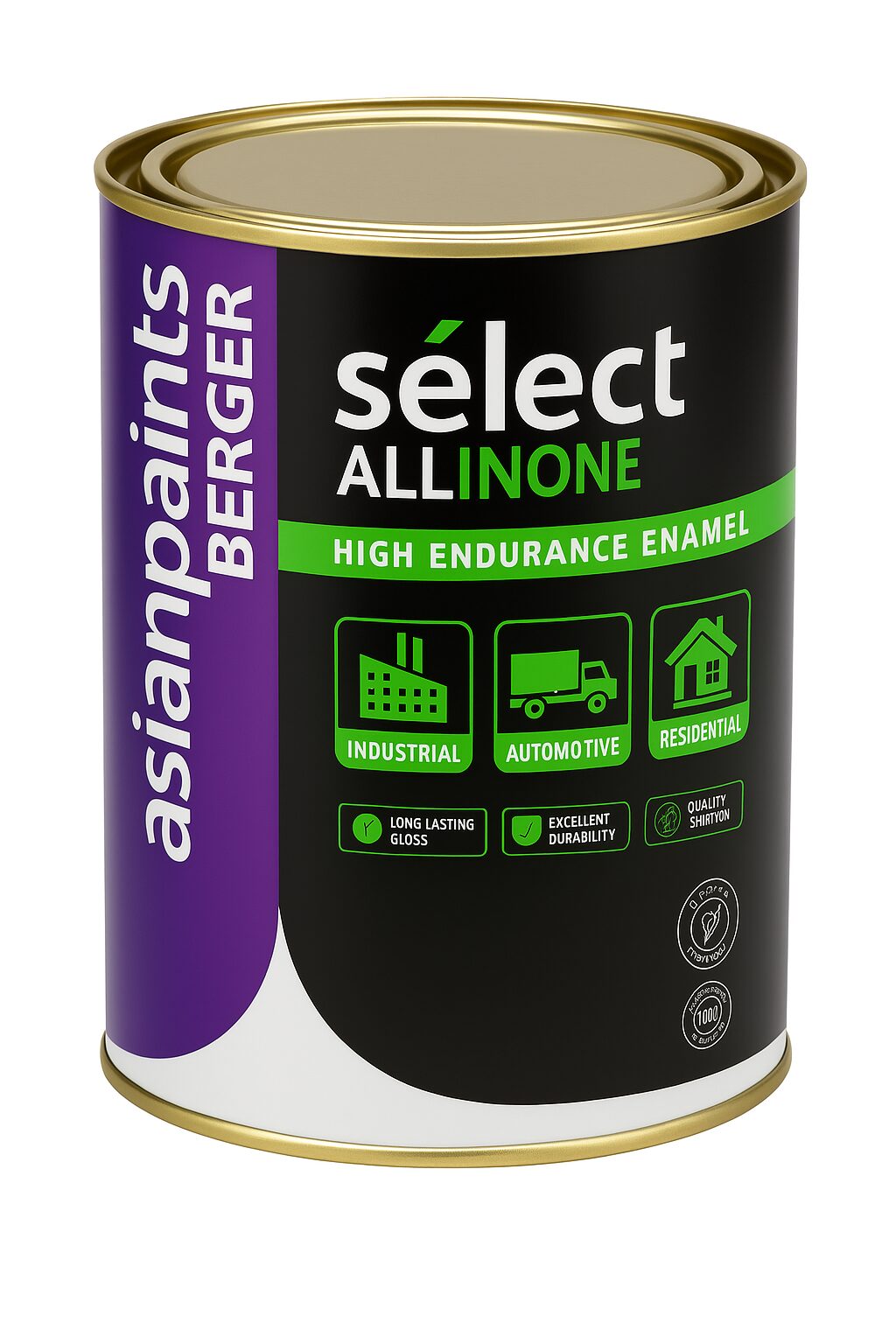 Asian Paints Berger Select All In One Enamel 900ml - White. UAE