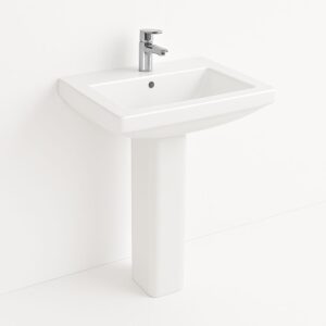 Buy Milano Wash Basin with Pedestal – White 469 140500200707 online in UAE