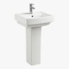 Milano American Wash Basin with Pedestal - White -KN-418 140500200002 View 3