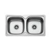 Milano Stainless Steel Double Bowl Kitchen Sink 820 X 500 X 180mm View 2