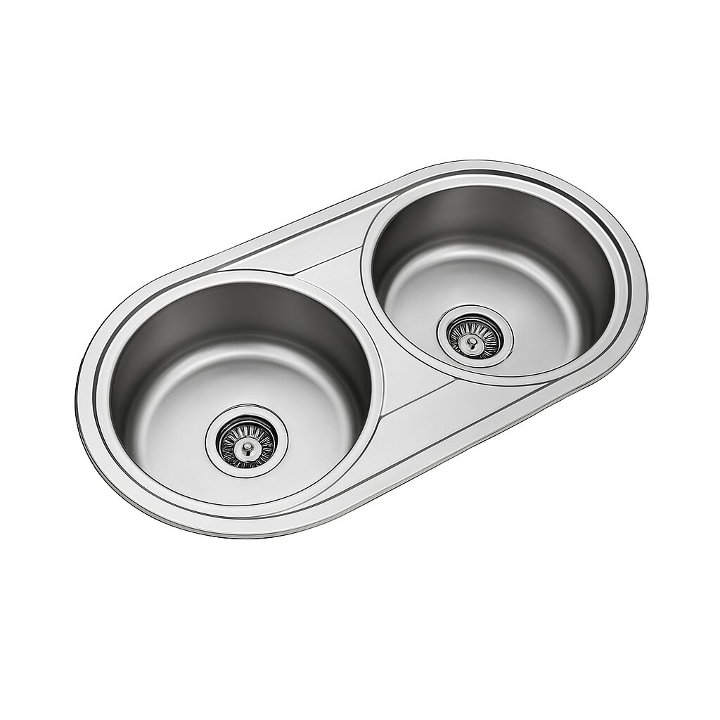 Milano J- 900 x 470mm DB/Round Stainless Steel Inset Kitchen Sink UAE