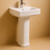 Milano Atlantis Ceramic Wash Basin with Pedestal View 2