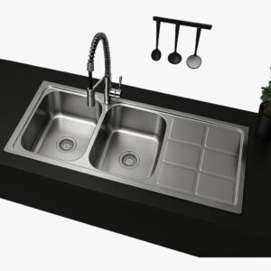 Buy Milano-120 x 500mm Lay On DB/SD Kitchen Sink online in UAE