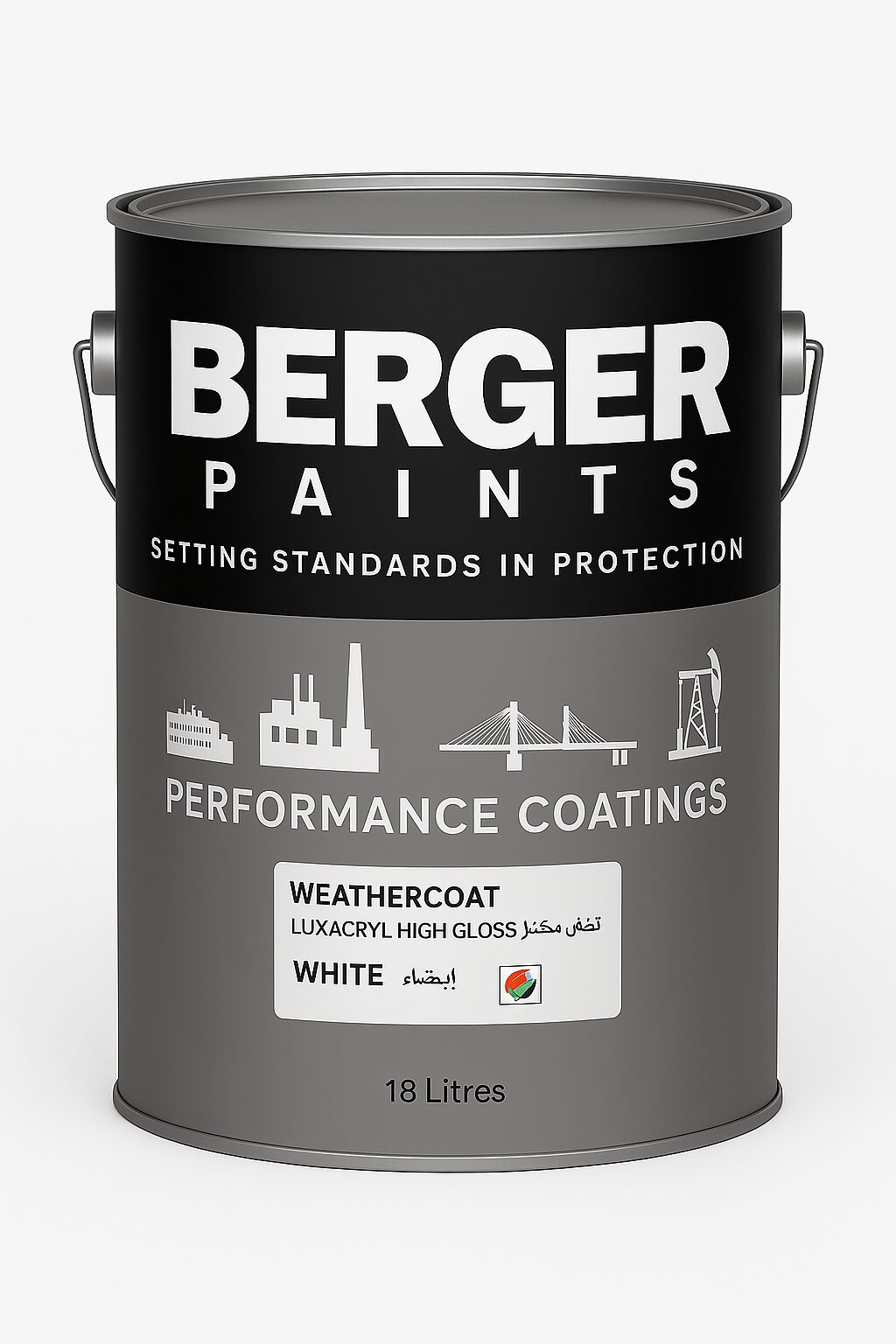 Asian Paints Berger Weathercoat Luxacryl High Gloss 18L Black UAE