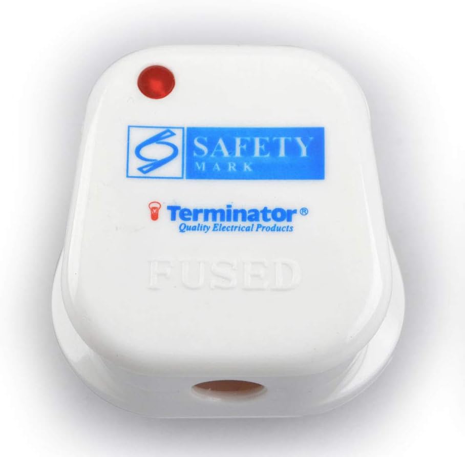 Terminator 13A Plug With Fitted 13A Fuse 3 Pin Flat With Light (Model: TTP-13A) UAE