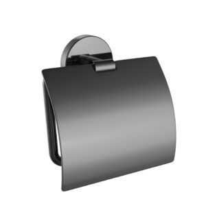 Buy Jaquar Stainless Steel Lid Toilet Paper Holder – Chrome – black-chrome online in UAE