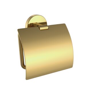 Buy Jaquar Stainless Steel Lid Toilet Paper Holder – Chrome – gold-bright-pvd online in UAE