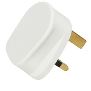 Buy RR Fused 13A Plug Top UK 3Pin British Connector Cord – White online in UAE
