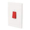 ABB 1 Gang 45Amp Double Pole Switch with Neon Light - Inora BL143, White