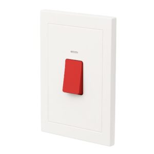 ABB 1 Gang 45Amp Double Pole Switch with Neon Light - Inora BL143, White