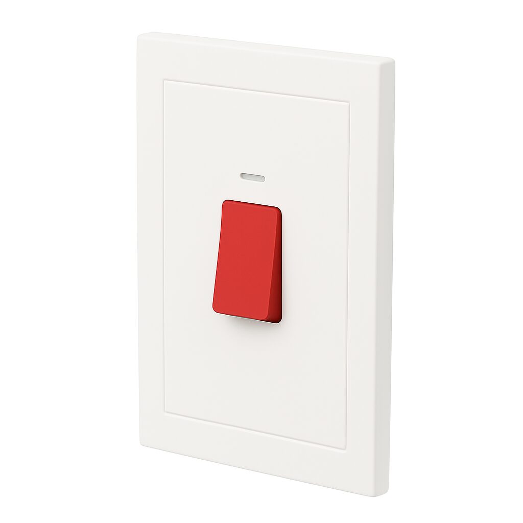 ABB 1 Gang 45Amp Double Pole Switch with Neon Light - Inora BL143, White UAE