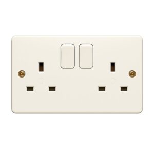 Buy Double Switch Socket MK K2747WHI 13A online in UAE