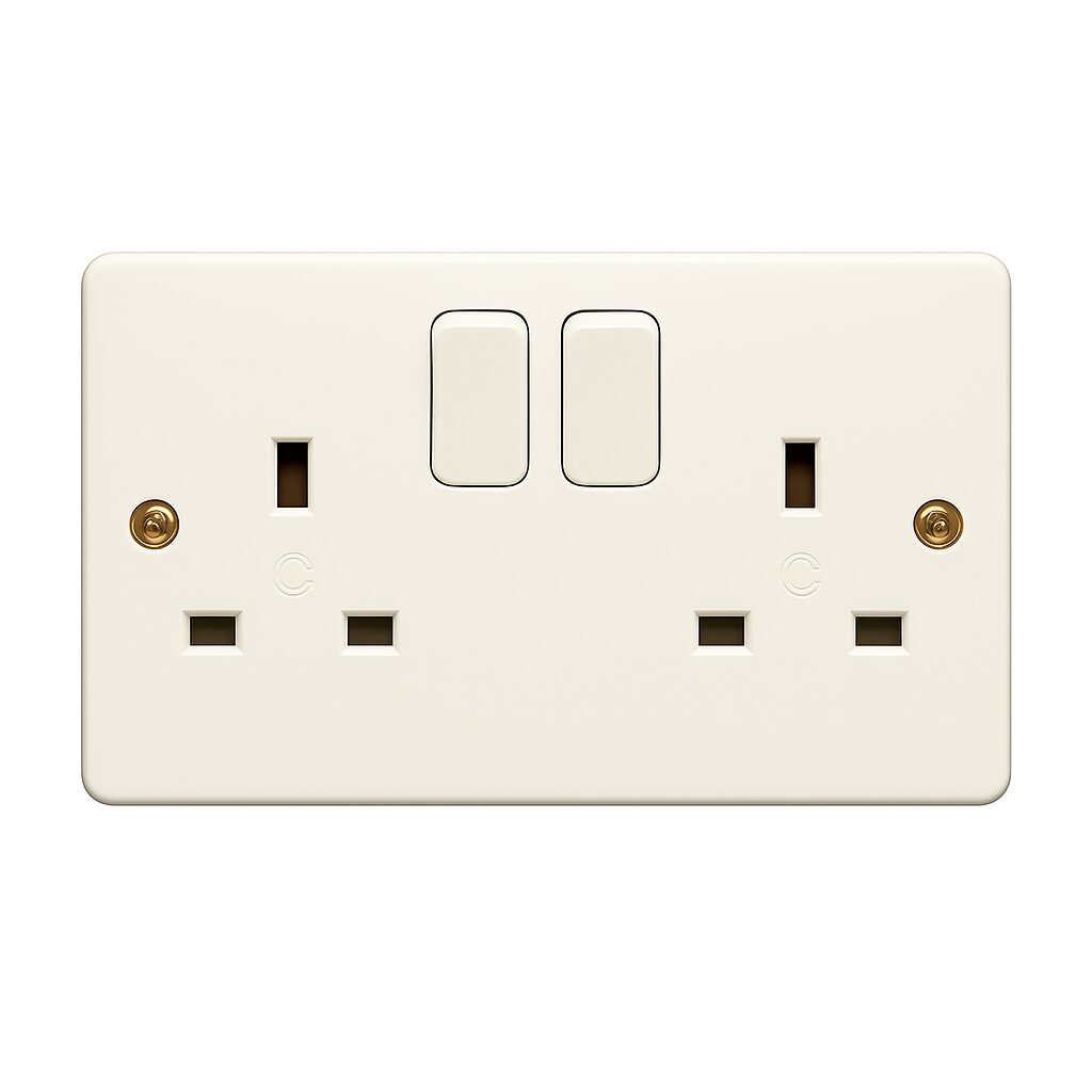 Double Switch Socket MK K2747WHI 13A UAE