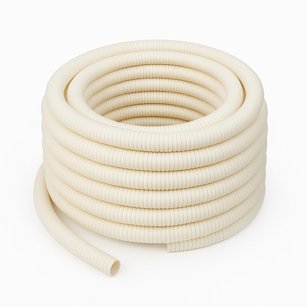White PVC Flexible Conduit - 100ft Roll UAE