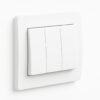 ABB 3 Gang 1 Way 10Amp Switch, Inora BL103, White View 2