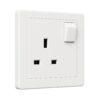 ABB 1 Gang 13Amp Switch Socket Single Pole, INORA BL224TVH, White View 2