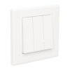 ABB 3 Gang 1 Way 10Amp Switch, Inora BL103, White View 3
