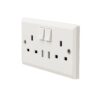 ABB 2 Gang 13Amp Switch Socket Double Pole with USB, Inora BL262, White View 2