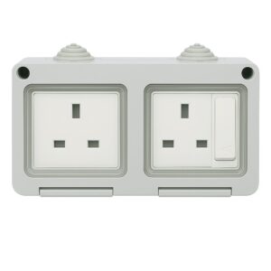Buy MK 13A Waterproof Double Socket Switch online in UAE