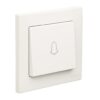 ABB 1 Gang 1 Way 10Amp Doorbell Mark Push Switch - IFJORA BL429, White View 2